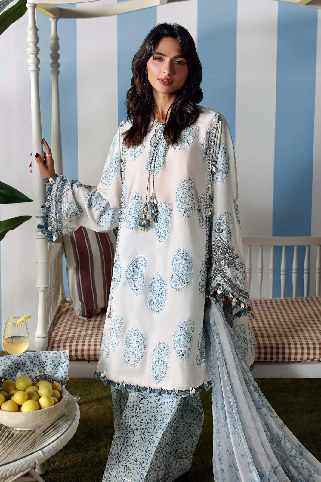 3 Piece Unstitched Embroidered Lawn Suit