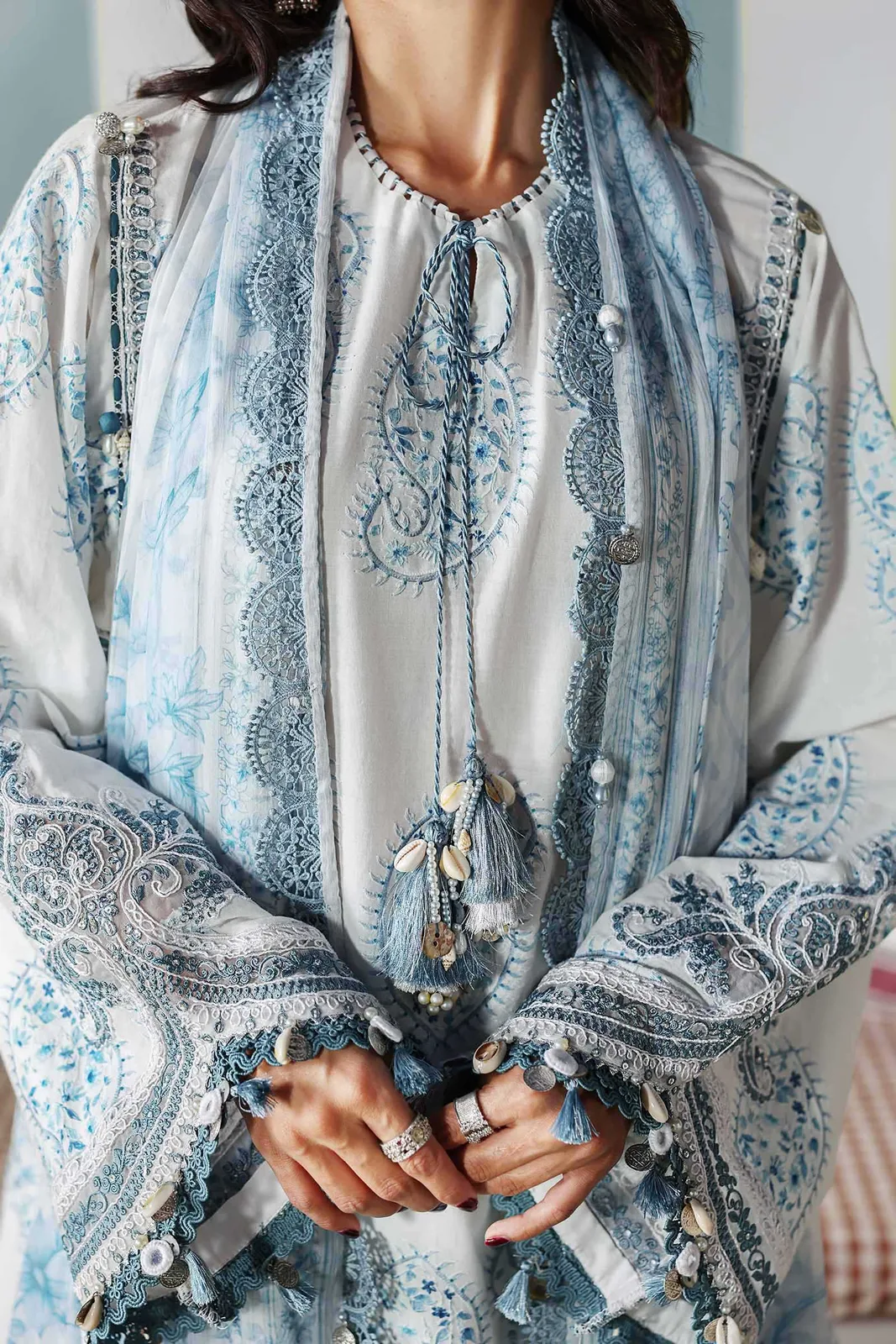 3 Piece Unstitched Embroidered Lawn Suit