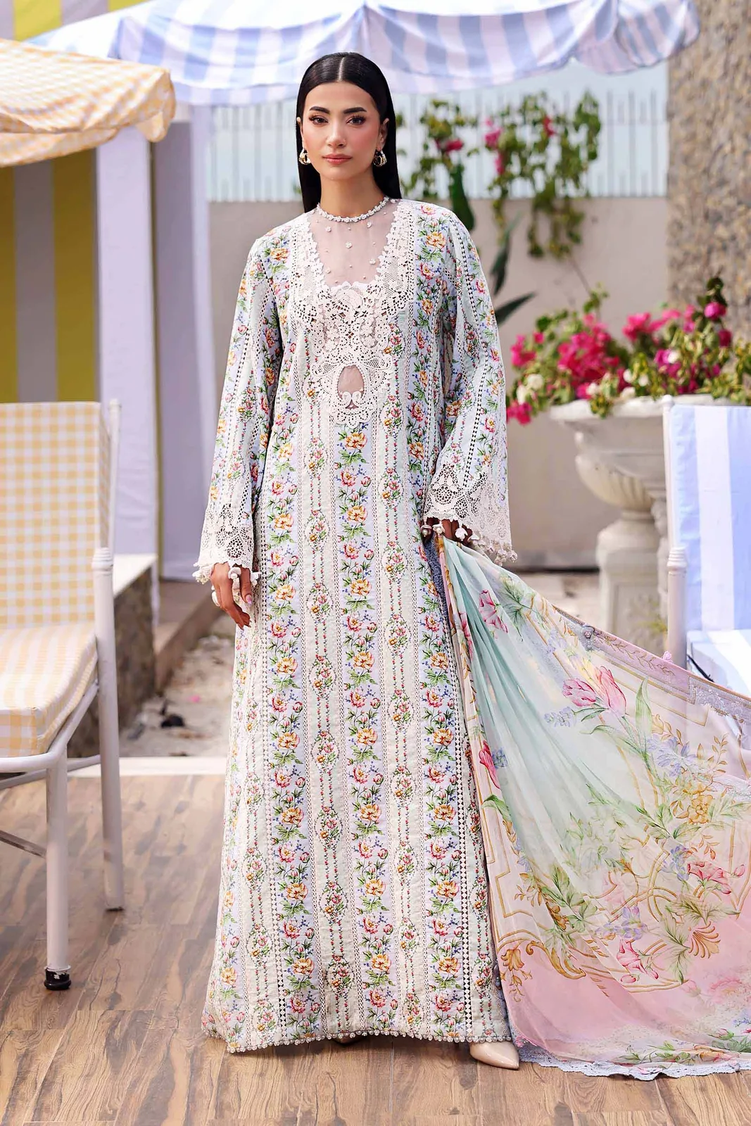 3 Piece Unstitched Embroidered Lawn Suit