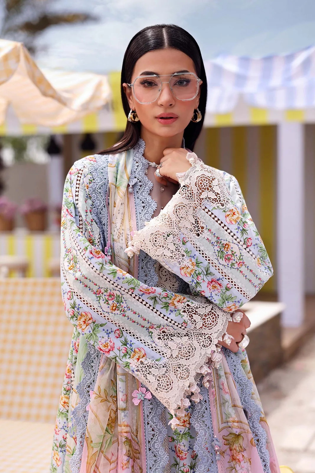 3 Piece Unstitched Embroidered Lawn Suit