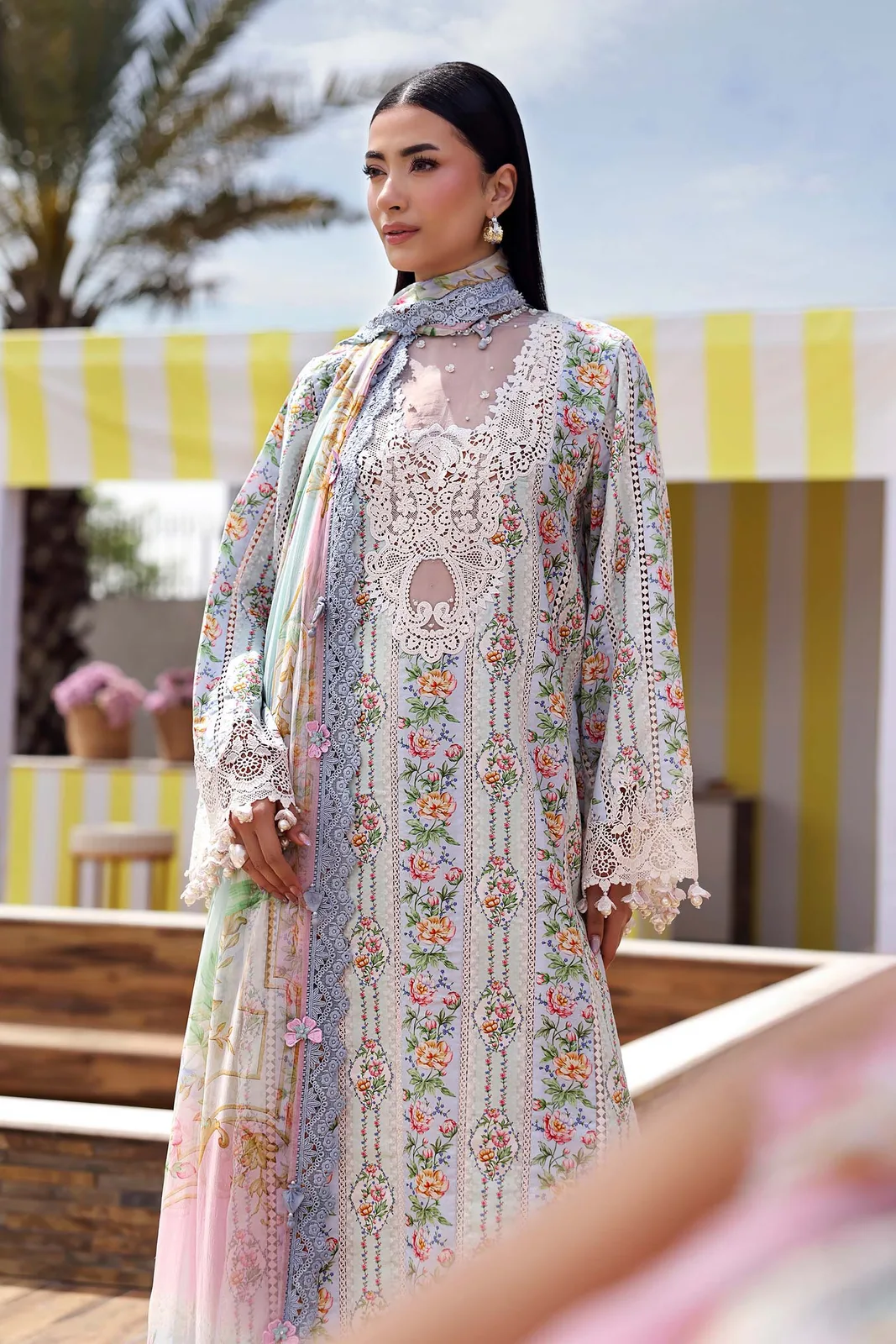 3 Piece Unstitched Embroidered Lawn Suit